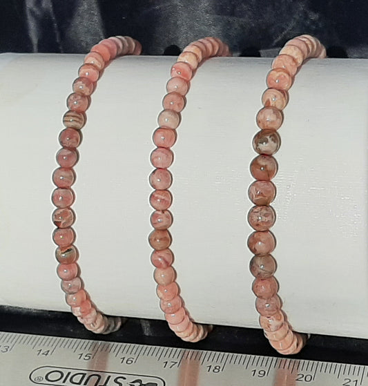Rhodochrosite Round Bracelet, 4mm - 6mm RETAIL_NO RESTOCK AVAILABLE