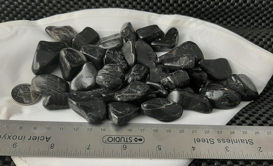 Black Tourmaline Tumble by 250g, Large ~25mm -35mm