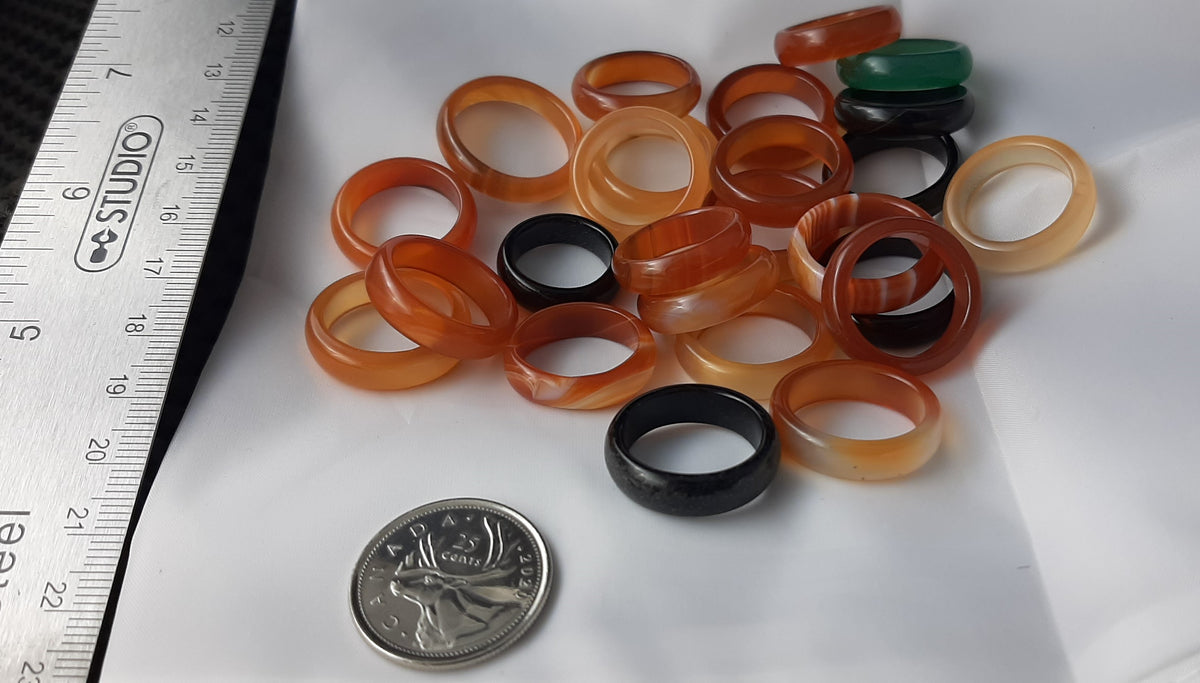 Agate Rings, Size 6-10, 25pk