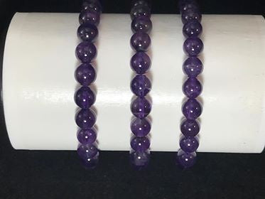 Amethyst Bracelet, Round, 8mm