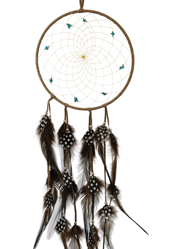 Dreamcatcher, 6", Brown with Semi Precious Crystals