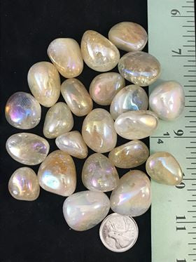 Angel Aura on Citrine Tumble by 250g