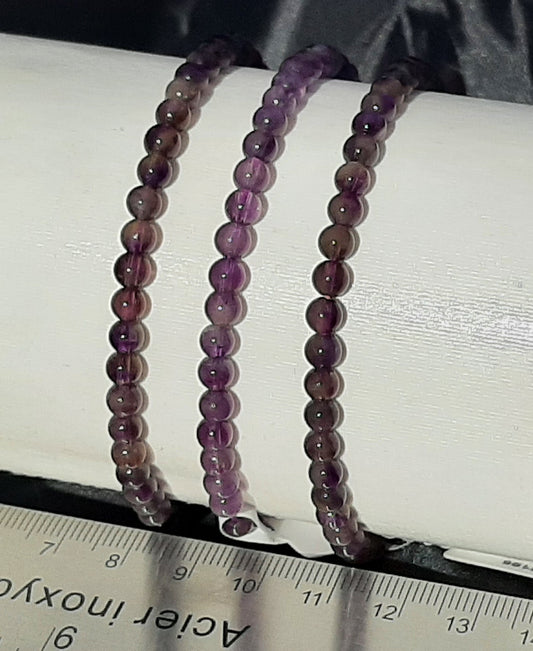 Amethyst Bracelet, Round, 4mm
