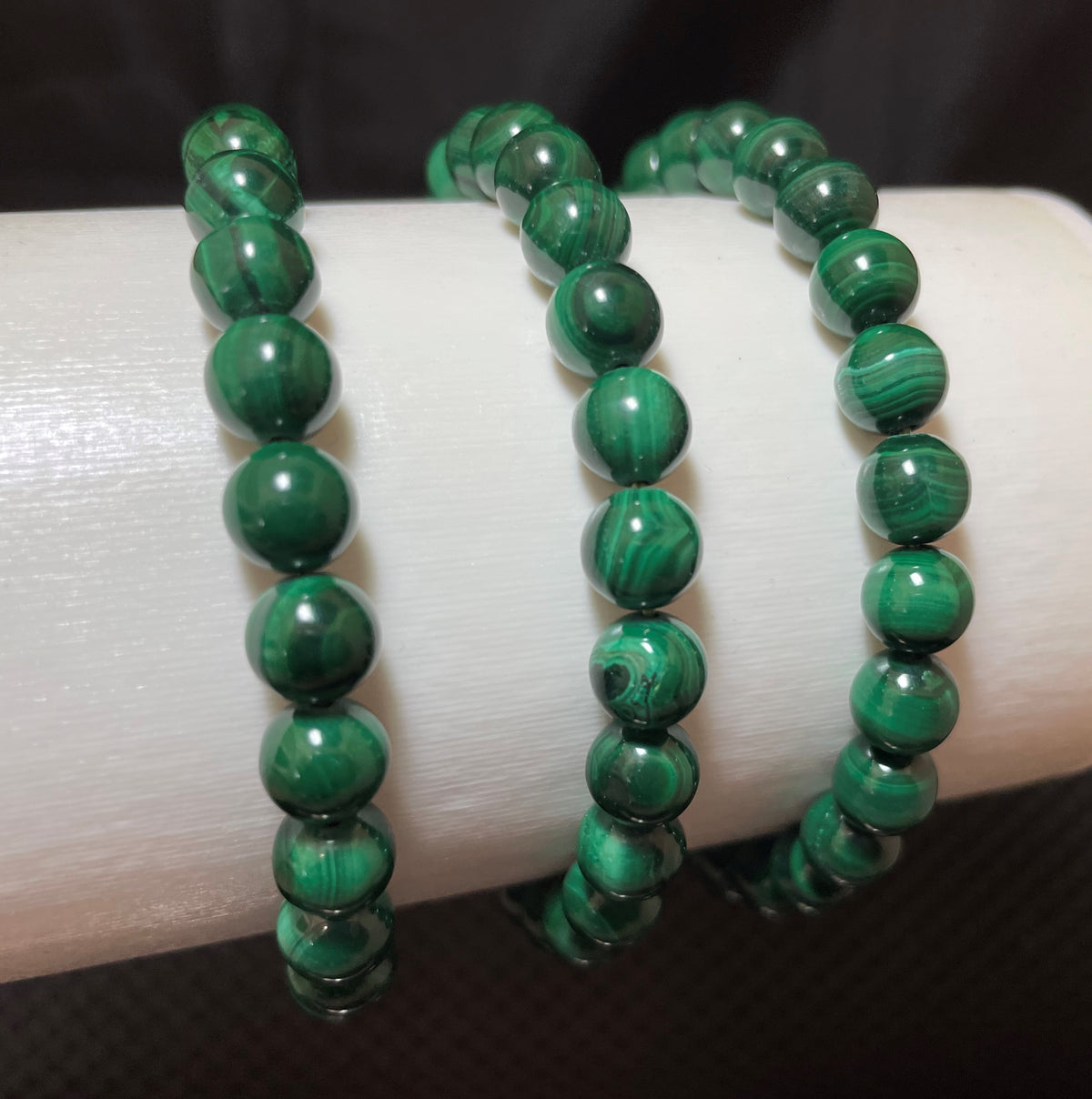 Malachite (Real) Round Bracelet, 8mm RETAIL