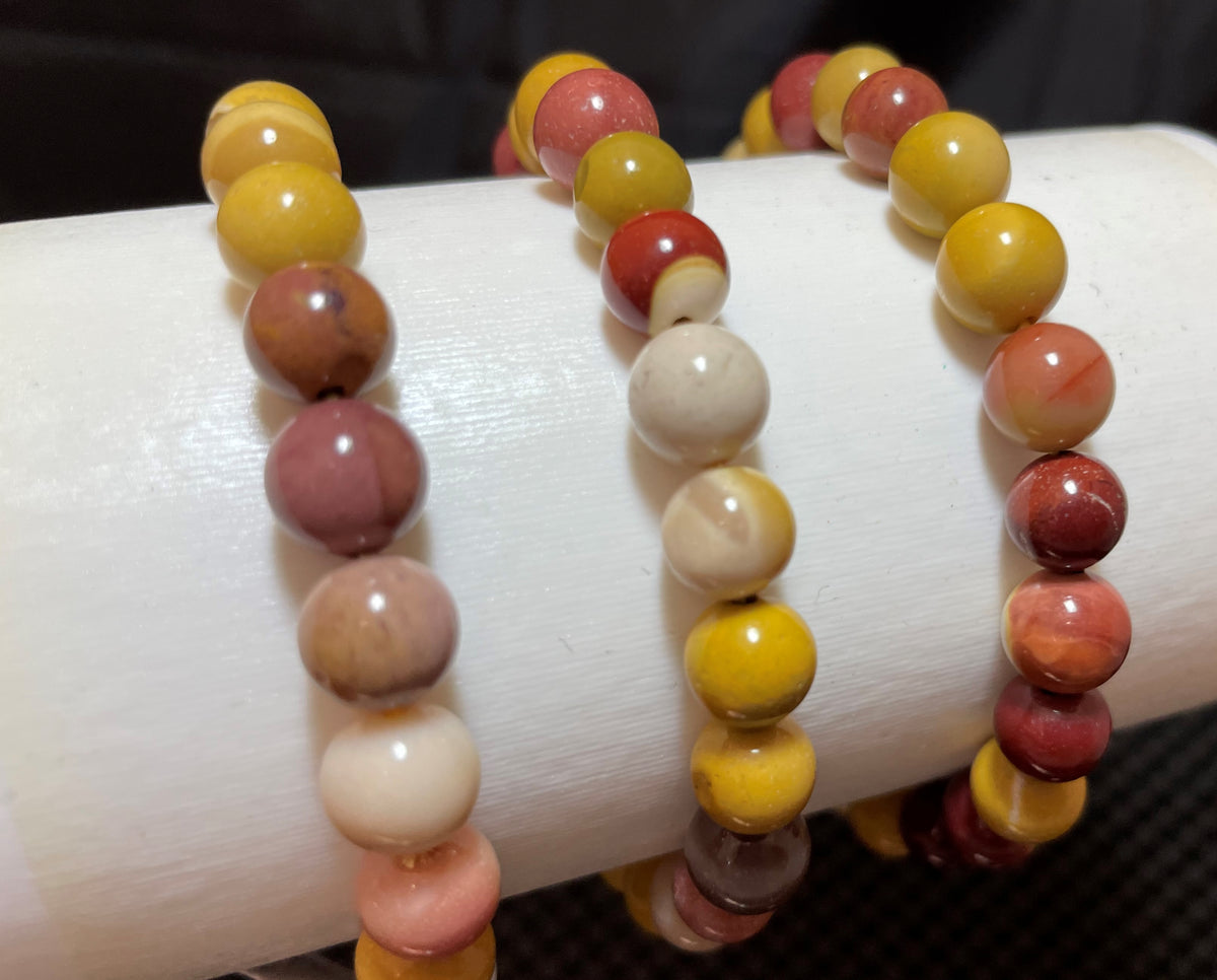 Jasper Mookaite Round Bracelet, 8mm RETAIL_NO RESTOCK AVAILABLE
