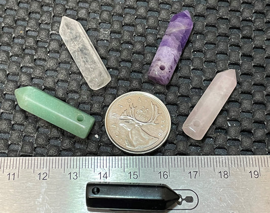 Drilled Point - Assorted Stone, 5pc Pack 7mm x 31mm