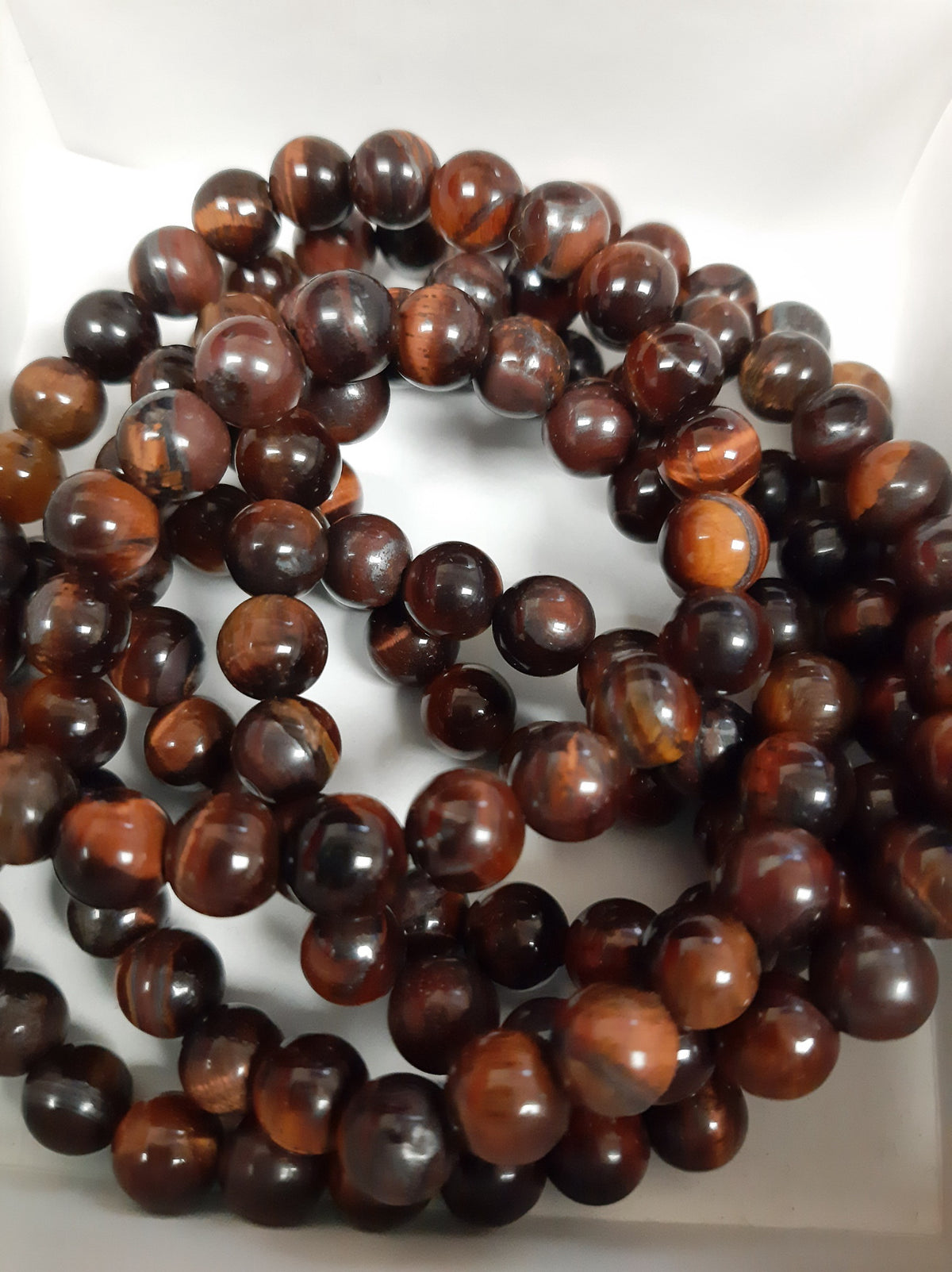 Tiger Eye Red Round Bracelet, 8mm RETAIL