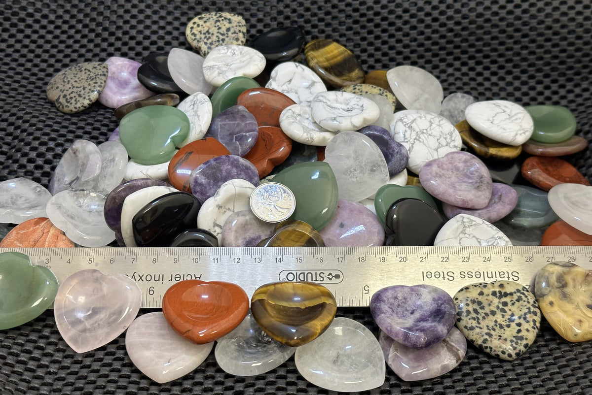 Assorted Heart Worry Stone, 10pk