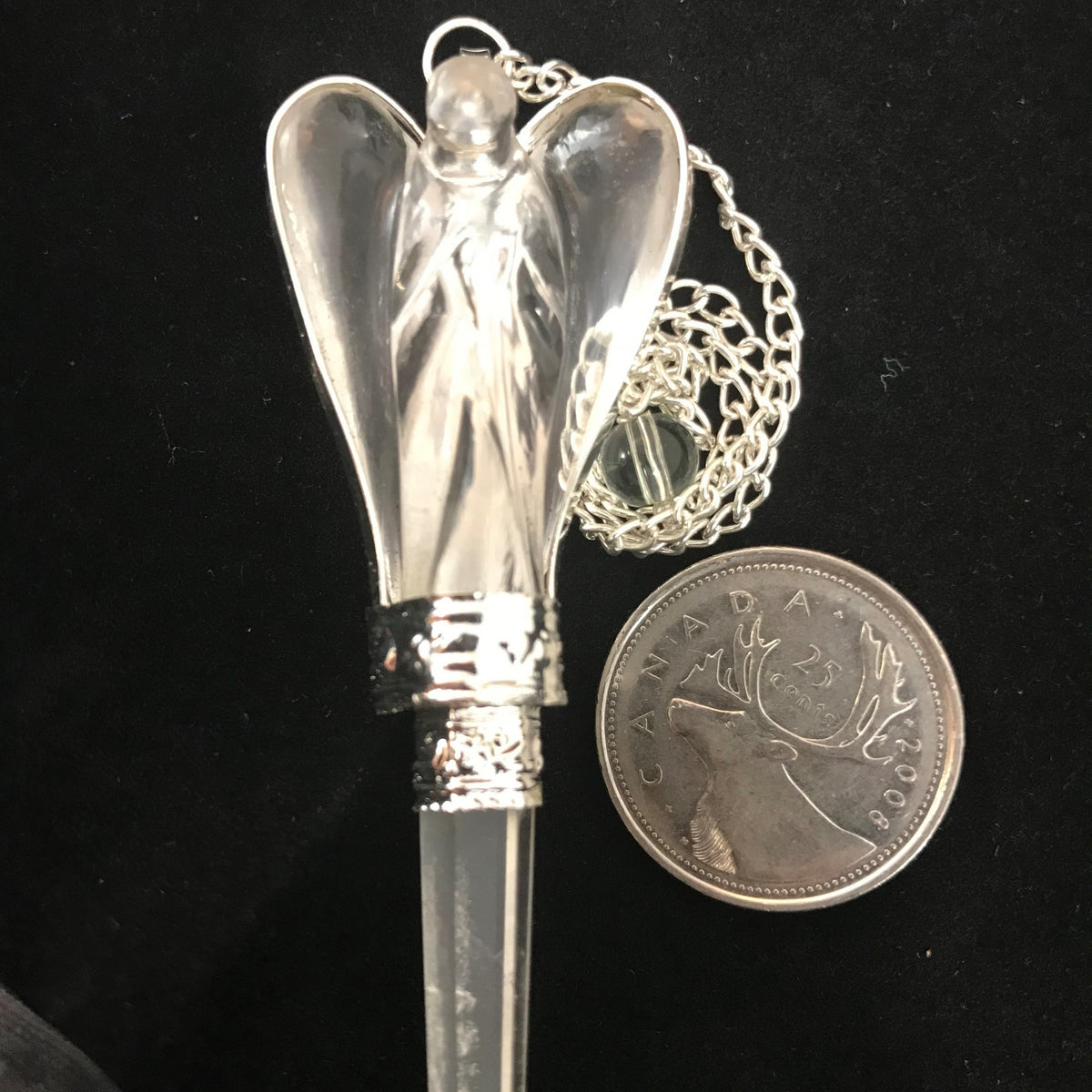 Pendulum, Angel - Clear Quartz with Clear Quartz Point Retail